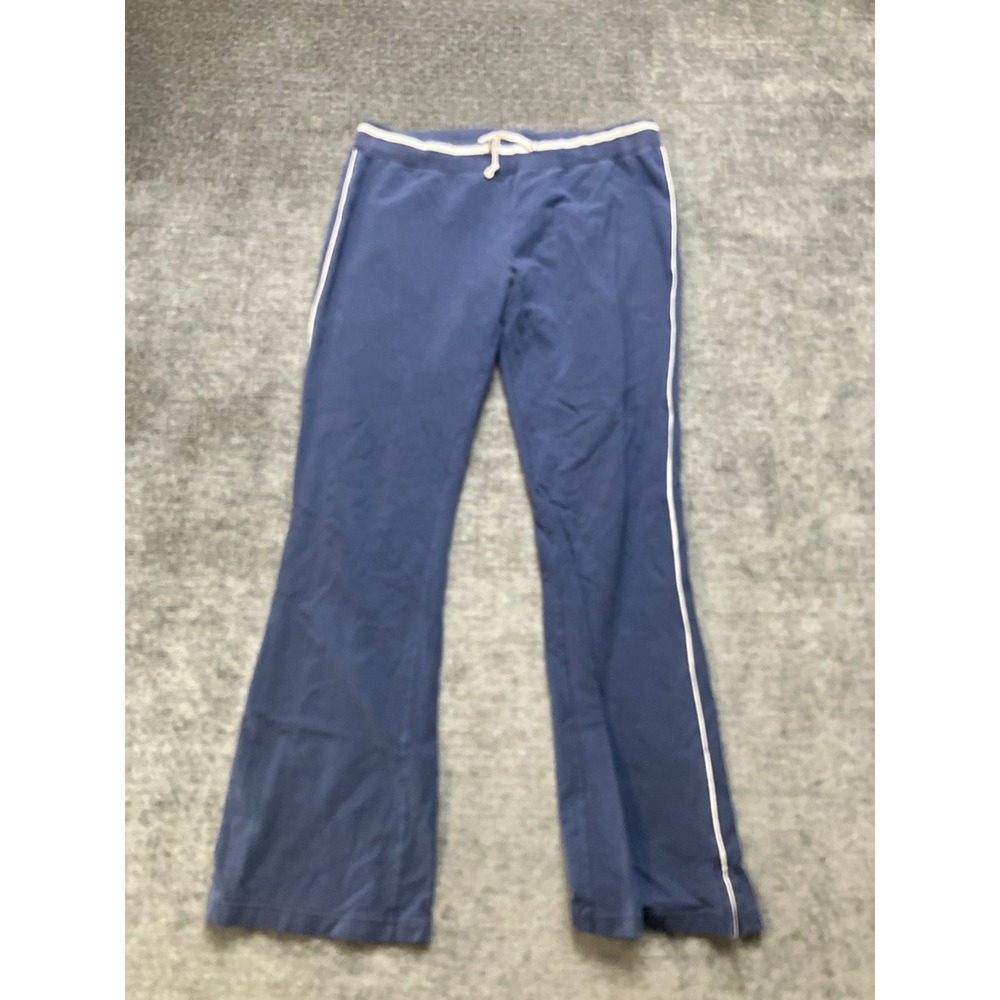 Lady Foot Locker Pants Womens Medium Blue Cotton Stretch Flare Leg Drawstring
